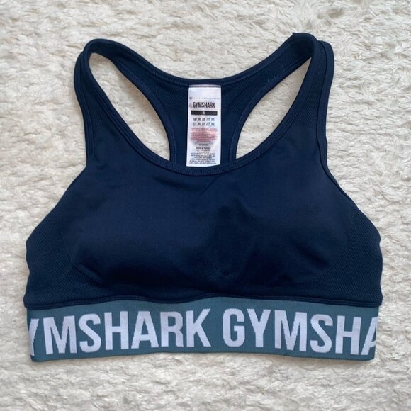 New Gymshark Navy Blue Sports Bra Top Gym Workout Small lululemon alo yoga - Picture 1 of 3
